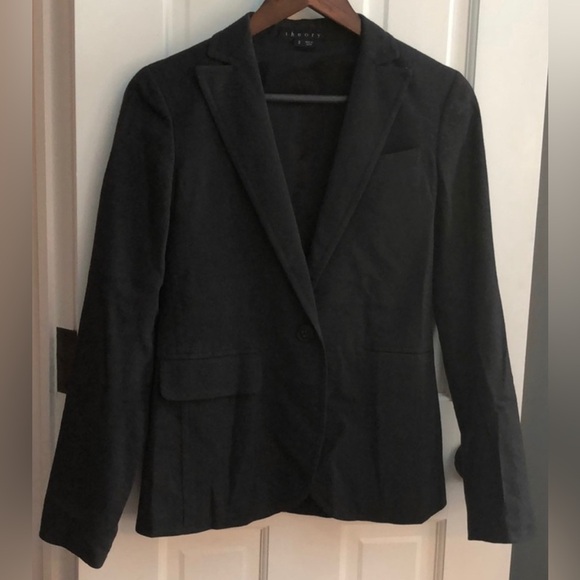 Theory Jackets & Blazers - 382. Ladies Theory charcoal gray wool blazer